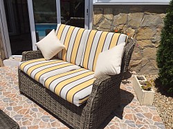 Teflon coated interior/exterior striped upholstery 