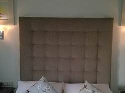 Buttoned chenille headboard 